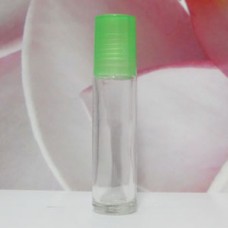Roll-on Glass Bottle 8 ml Clear PE Cap: GREEN