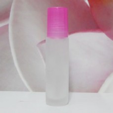 Roll-on Glass Bottle 10 ml Frosted PE Cap: PINK